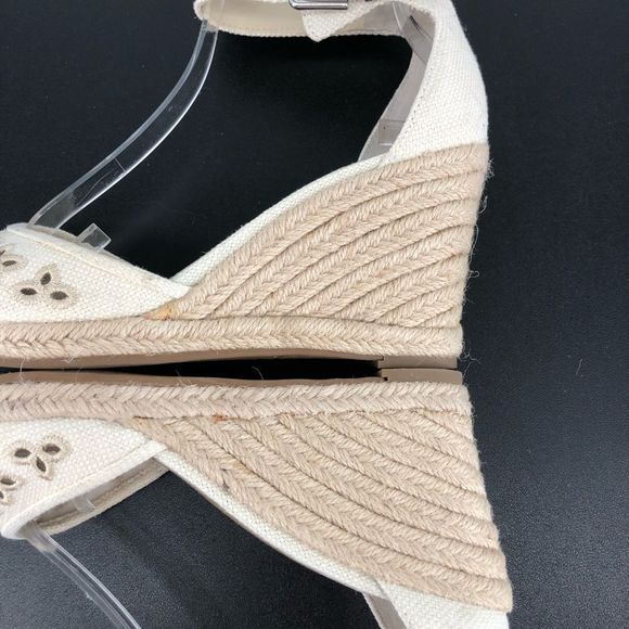 Unisa Unareia Cream Embroidered Eyelet Ankle Strap Espadrille Wedge Sandals 8 - Picture 11 of 15